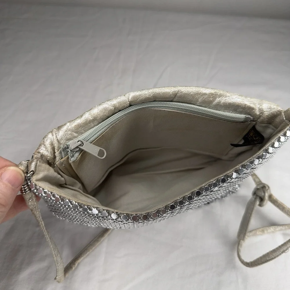 Silver Mesh Chainmail Clutch Shoulder Bag Evening Party Purse‎